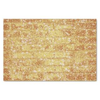 Stone Brick Texture Gold Glitter Decoupage Tissue Paper