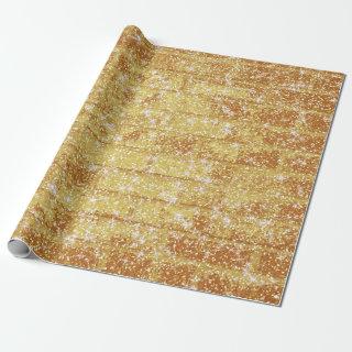 Stone Brick Texture Gold Glitter Decoupage