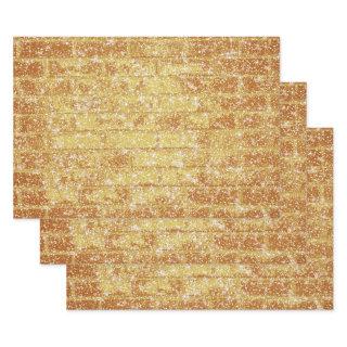 Stone Brick Texture Gold Glitter Decoupage  Sheets