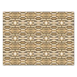 Stone Wall Tan Southwest Rustic Geometric Pattern Tissue Paper