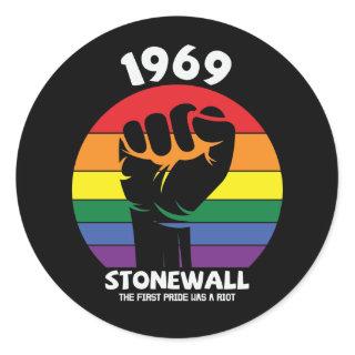 Stonewall Riot Remembrance Gay Pride  Classic Round Sticker