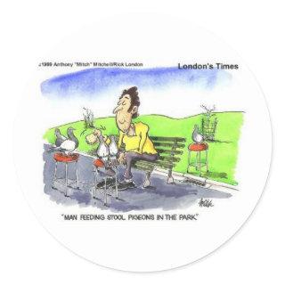 Stool Pigeons Funny Gifts Tees & Collectibles Classic Round Sticker