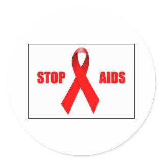 STOP AIDS CLASSIC ROUND STICKER