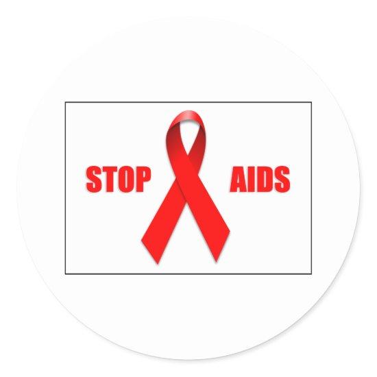 STOP AIDS CLASSIC ROUND STICKER
