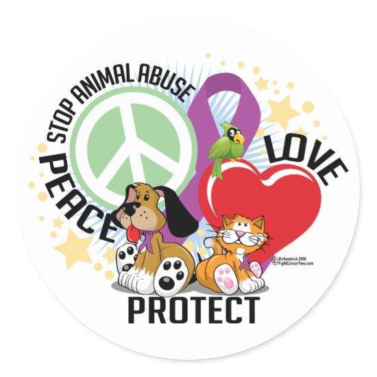 Stop Animal Abuse PLP Classic Round Sticker