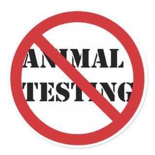 stop animal testing classic round sticker