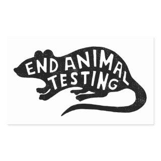 Stop animal testing rectangular sticker