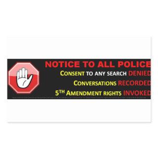 STOP - ASSERT YOUR CONSTITUTIONAL RIGHTS RECTANGULAR STICKER