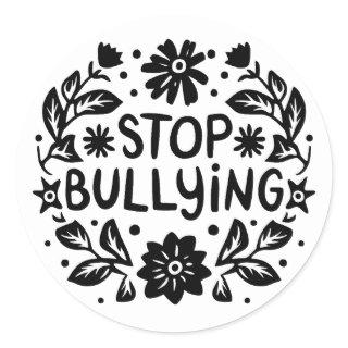 Stop bullying bully classic round sticker