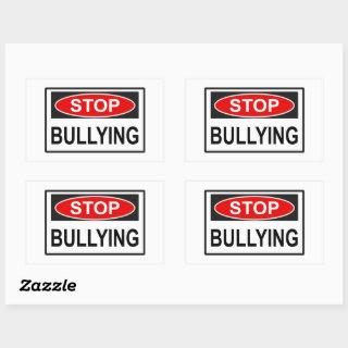 Stop Bullying Sign red Rectangular Sticker