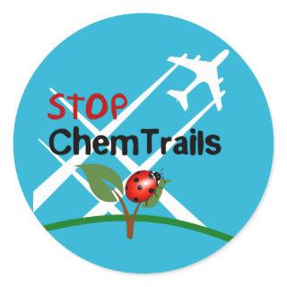 Stop Chemtrails Lady Bug Ecocide Classic Round Sticker