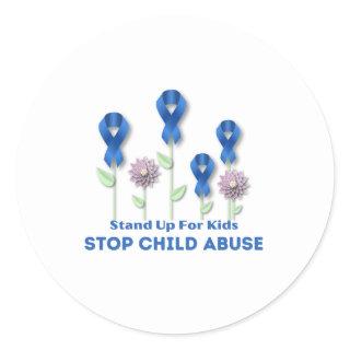 Stop Child Abuse  Classic Round Sticker
