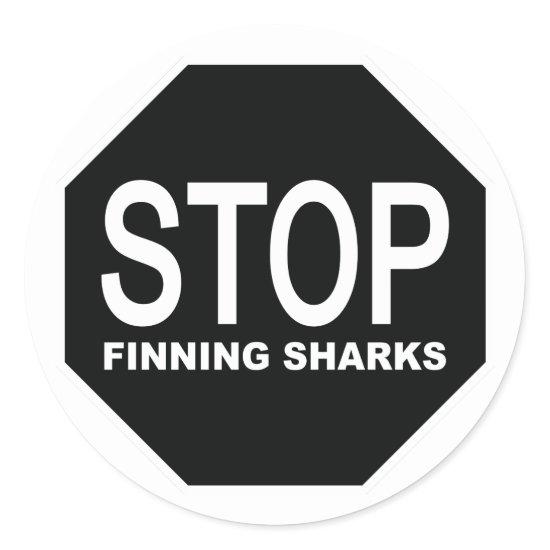Stop Finning Sharks Sign Classic Round Sticker