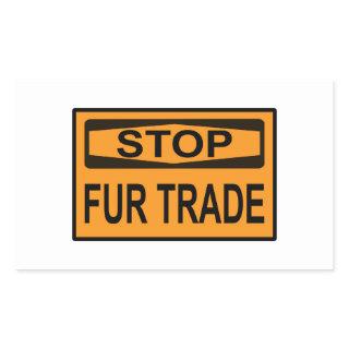 Stop Fur Trade Sign orange Rectangular Sticker