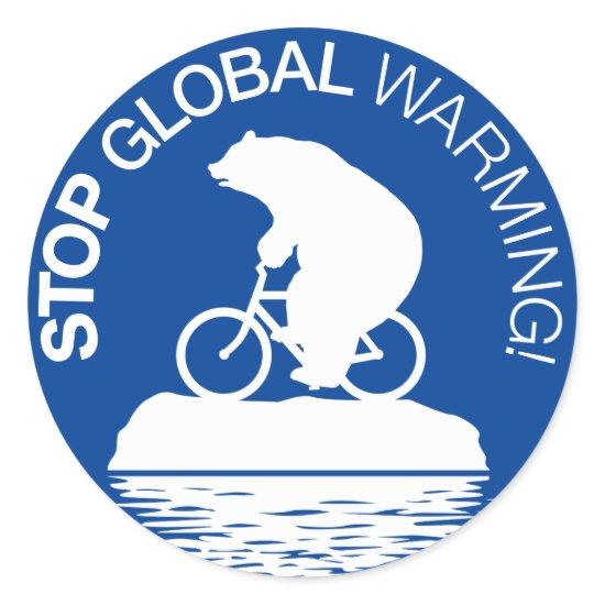 Stop Global Warming: Polar Bear Bicycle Stickers