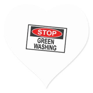 Stop Greenwashing Sign (1) Heart Sticker