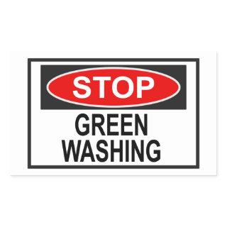 Stop Greenwashing Sign (1) Rectangular Sticker