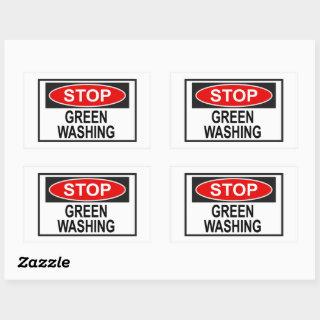 Stop Greenwashing Sign (1) Rectangular Sticker