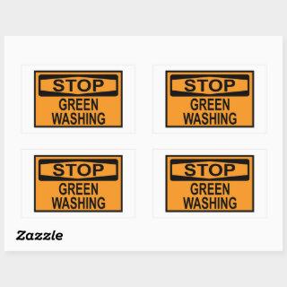 Stop Greenwashing Sign Rectangular Sticker