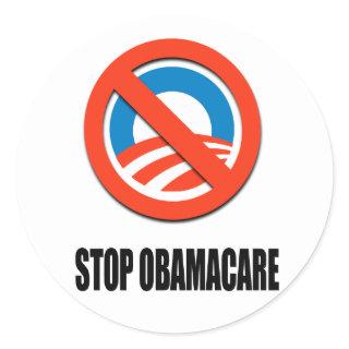 Stop Obamacare Classic Round Sticker