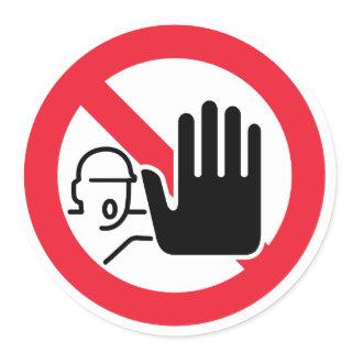Stop rivet. rivet grows. Hand stop. Classic Round Sticker