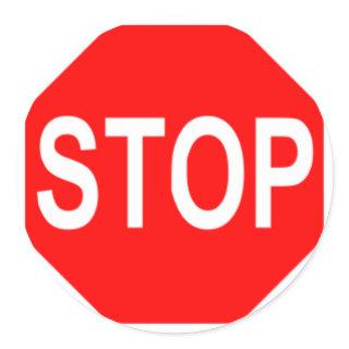 Stop Sign Classic Round Sticker