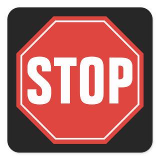 STOP Sign Square Sticker