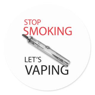 Stop smoking classic round sticker