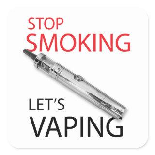 Stop smoking square sticker