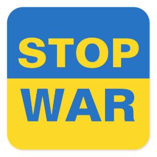 Stop War Ukraine Ukrainian Square Sticker