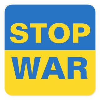 Stop War Ukraine Ukrainian Square Sticker