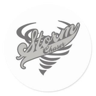 Storm Chaser Tornado Twister Logo Classic Round Sticker