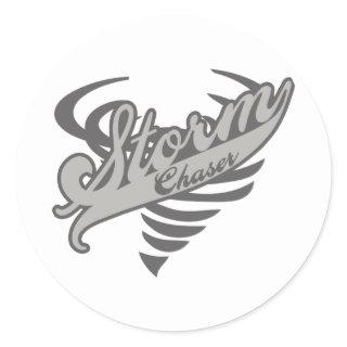 Storm Chaser Tornado Twister Logo Classic Round Sticker