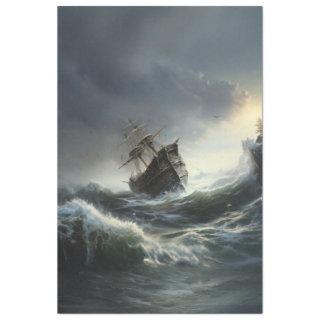 Stormy Seas Ship Decoupage  Tissue Paper