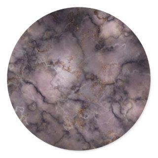 Stormy Skies Marble Texture Classic Round Sticker