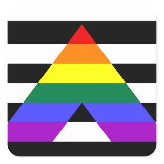 Straight Ally flag Square Sticker