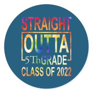 Straight Outta 5th Grade Fifth Graduation Teacher Classic Round Sticker