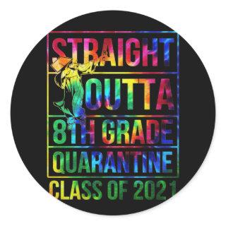 Straight Outta 8th Grade Graduation Class Of 2021 Classic Round Sticker