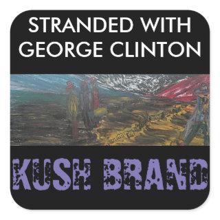 STRANDED WITH GEORGE CLINTON KUSH SQUARE STICKER