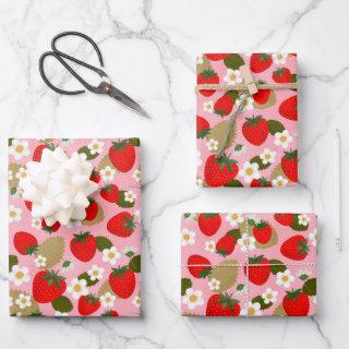 Strawberries and Flower Blossoms  Sheets