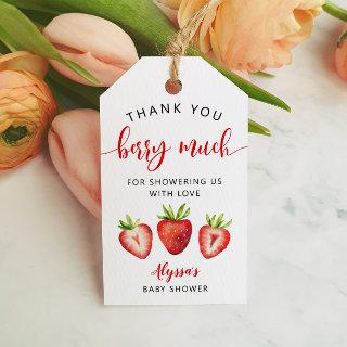 Strawberry Baby Shower Thank You Berry Much Gift Tags