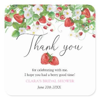 Strawberry Bridal Shower Square Sticker