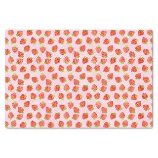 Strawberry Cream Pattern Pretty Pink Red Fruit Tissue Paper