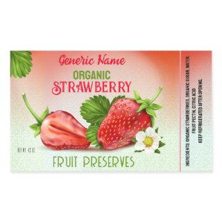 Strawberry Fruit Canning Rectangular Sticker