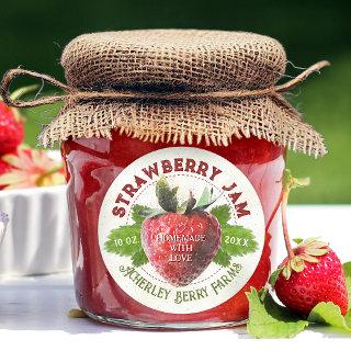 Strawberry Jam Jar Fruit Preserves Personalized Classic Round Sticker