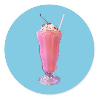 Strawberry Milkshake Classic Round Sticker