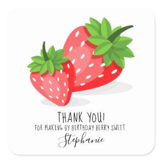 Strawberry Patch Square Sticker