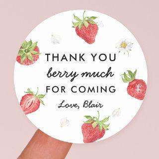 Strawberry Thank You Berry Much Favor Classic Round Sticker
