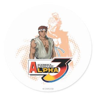 Street Fighter Alpha 3 Ryu & Akuma Classic Round Sticker