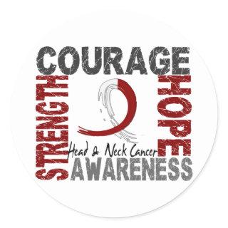 Strength Courage Hope Head Neck Cancer Classic Round Sticker